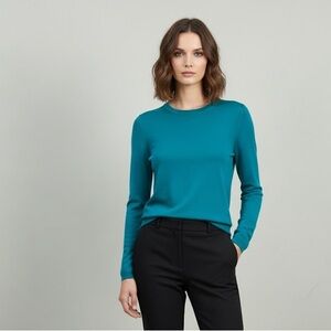 MAXMARA 100% wool crew neck turquoise pull over sweater small